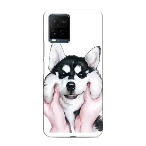 Бампер для Vivo Y21 / Y21s с картинкой "Песики" (Собака Хаски)