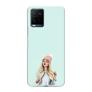 Силиконовый Чехол на Vivo Y21 / Y21s с картинкой Стильных Девушек (В шапке)