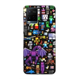 Чехол майнкрафт для Vivo Y21 / Y21s (Все персонажи)