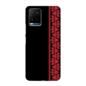 Силіконовый Чохол на Vivo Y21 / Y21s з картинкой Вишиванки (Вишиванка на чорному)