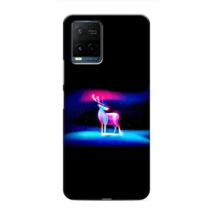 Силиконовый бампер с картинкой животных для Vivo Y21 / Y21s (Яркий олень)