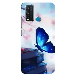 Силіконовий бампер з картинкою звірів для ViVO Y30 (Метелик синій)