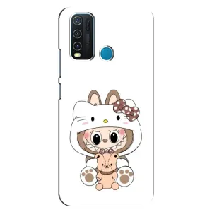 Чехол с принтом Лабубу для ViVO Y30 (Белый Лабубу)