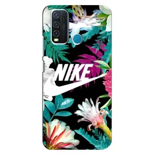Силиконовый Чехол на ViVO Y30 с картинкой Nike (Цветочный Nike)
