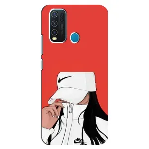Силиконовый Чехол на ViVO Y30 с картинкой Стильных Девушек (Девушка Nike)