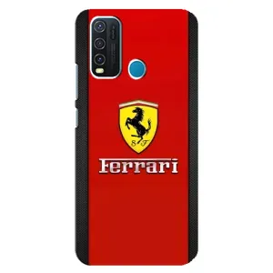 Силиконовый бампер с картинкой машины на ViVO Y30 (Ferrari Logo)