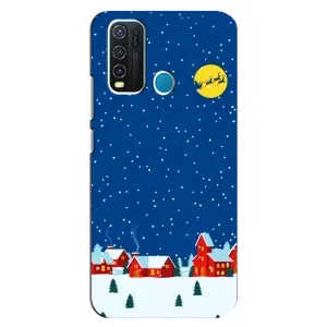 Силиконовый бампер на рождество для ViVO Y30 (Город в снегу)
