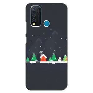 Силиконовый бампер на рождество для ViVO Y30 (Город зимний)