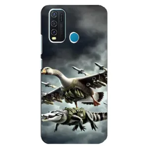 Чехол с мемами тралалело тралала для ViVO Y30 (Гусини и крокодило)
