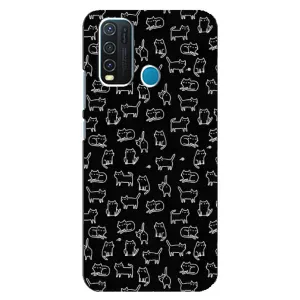 Чехол на тематику: Коты для Vivo Y30 (Котики на черном)