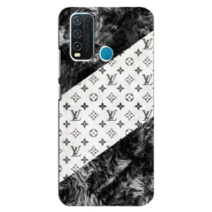 Чехол Стиль Louis Vuitton на ViVO Y30 (LV на белом)