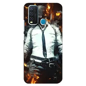 Силиконовый чехол с картинкой "Герой Pubg" на ViVO Y30 (Man Пубг)