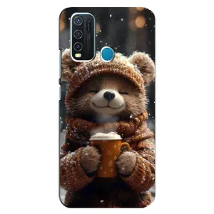 Друкований чохол 'Звірята з кавою' для ViVO Y30 (Ведмедик з кавою)