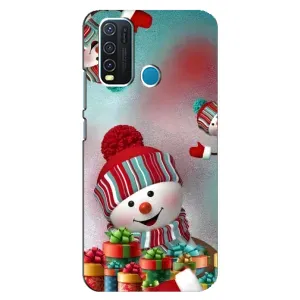 Чохли на Новий Рік ViVO Y30 (Сніговик в шапці)