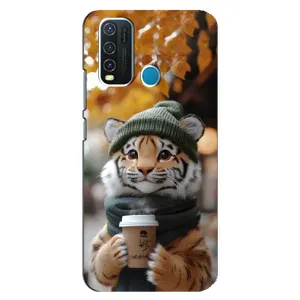 Друкований чохол 'Звірята з кавою' для ViVO Y30 (Тигр з кавою)