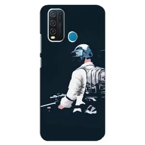Силиконовый чехол с картинкой "Герой Pubg" на ViVO Y30 (В экиперовке)