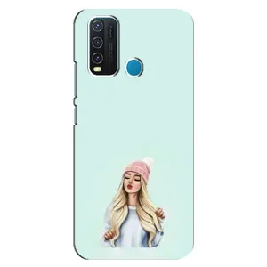 Силиконовый Чехол на ViVO Y30 с картинкой Стильных Девушек (В шапке)
