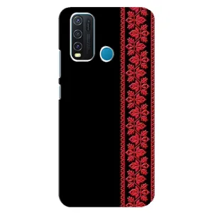 Силіконовый Чохол на ViVO Y30 з картинкой Вишиванки (Вишиванка на чорному)