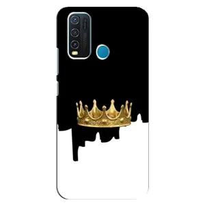 Чехол (Корона на чёрном фоне) для Виво У30 (Золотая корона)