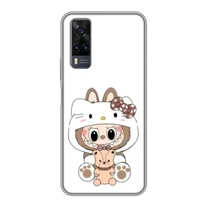 Чехол с принтом Лабубу для ViVO Y31 (Белый Лабубу)