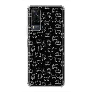 Чохол на тематику: Коти для Vivo Y31 (Котики на чорному)