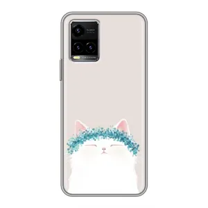 Чехол на тематику: Коты для Vivo Y33s (Белый котик)