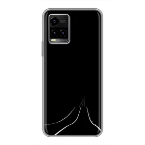 Чехол с картинками на черном фоне для Vivo Y33s (Дорога)