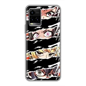 Силиконовые чехлы с глазами Anime для Виво Y33s (Глаза на чорном)