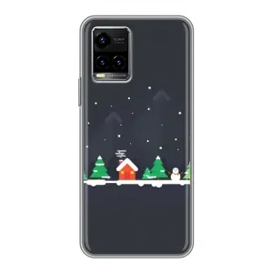 Силіконовий бампер на різдво для Vivo Y33s (Місто зимове)