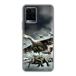 Чехол с мемами тралалело тралала для Vivo Y33s (Гусини и крокодило)