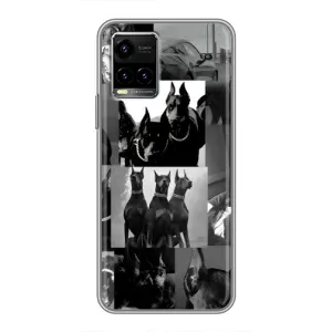 Чехол ДОБЕРМАН для Vivo Y33s (Коллаж Доберман)