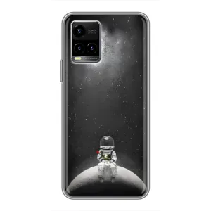 Силиконовый Чехол с принтом "Космонавты" на Vivo Y33s (Космонавт романтик)