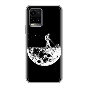 Силиконовый Чехол с принтом "Космонавты" на Vivo Y33s (Космонавт)