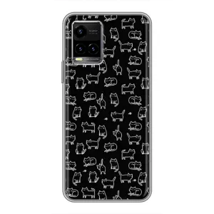 Чехол на тематику: Коты для Vivo Y33s (Котики на черном)