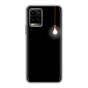 Чехол с картинками на черном фоне для Vivo Y33s (Лампочка)