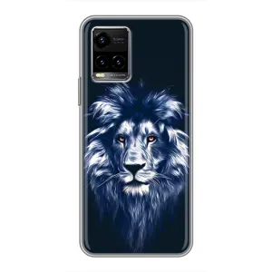 Чехол с картинкой на Vivo Y33s (Лев - синий)