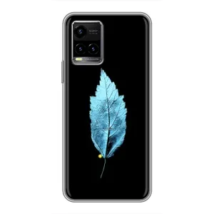 Чехол с картинками на черном фоне для Vivo Y33s (Листочек)