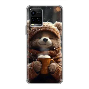 Печатный чехол «Зверята с кофе» для Vivo Y33s (Медвежонок с кофе)