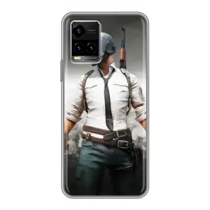 Силиконовый чехол с картинкой "Герой Pubg" на Vivo Y33s (Пабг)
