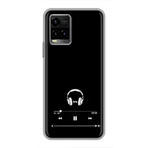 Чехол с картинками на черном фоне для Vivo Y33s (Плеер)