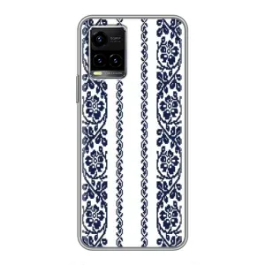 Силиконовый Чехол на Vivo Y33s с картинкой Вышиванки (Синяя вышиванка)
