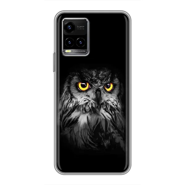 Чехол с рисунком «Сова на чёрном» для Vivo Y33s Чехол с рисунком «Сова на чёрном» для Vivo Y33s