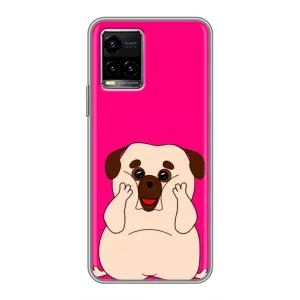 Чехол (ТПУ) Милые собачки для Vivo Y33s (Веселый Мопсик)