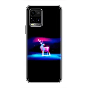 Силиконовый бампер с картинкой животных для Vivo Y33s (Яркий олень)