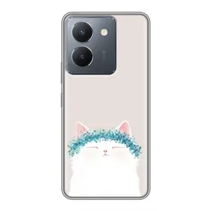 Чехол на тематику: Коты для Vivo Y36 (Белый котик)