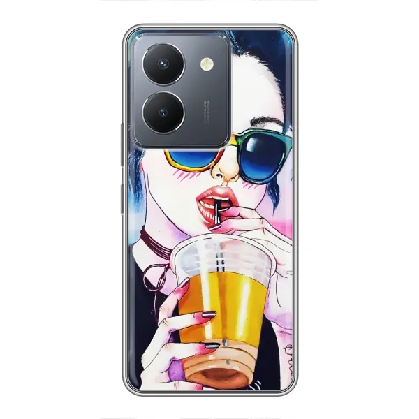 Чехол с рисунком «Девушка с коктейлем» для Vivo Y36 Чехол с рисунком «Девушка с коктейлем» для Vivo Y36