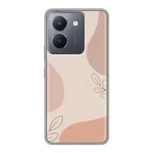 Чехол цветочный дизайн для VIVO Y36 (Коричневый фон)