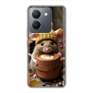Печатный чехол «Зверята с кофе» для VIVO Y36 (Мышка с кофе)