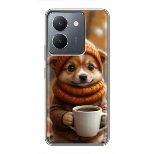 Печатный чехол «Зверята с кофе» для VIVO Y36 (Собачка с кофе)