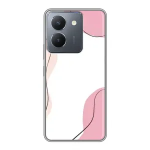 Чехол цветочный дизайн для VIVO Y36 (Розовый фон)